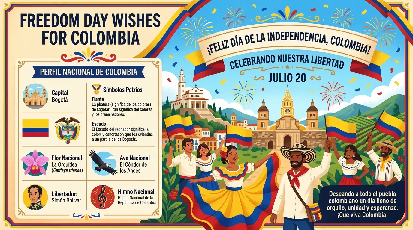 Freedom Day Wishes For Colombia
